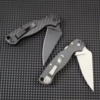 Couteau de chasse pliant en acier S30V avec manche en carbone, couteau de camping pliant portable et léger, ensemble personnalisé OEM fait main en gros