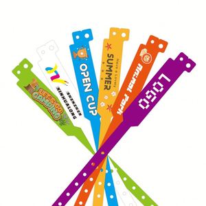 Bracelets jetables imperméables et résistants à la transpiration en PVC synthétique autocollants pour l'identification lors de marathons, bars, fêtes et événements - Product Image 5