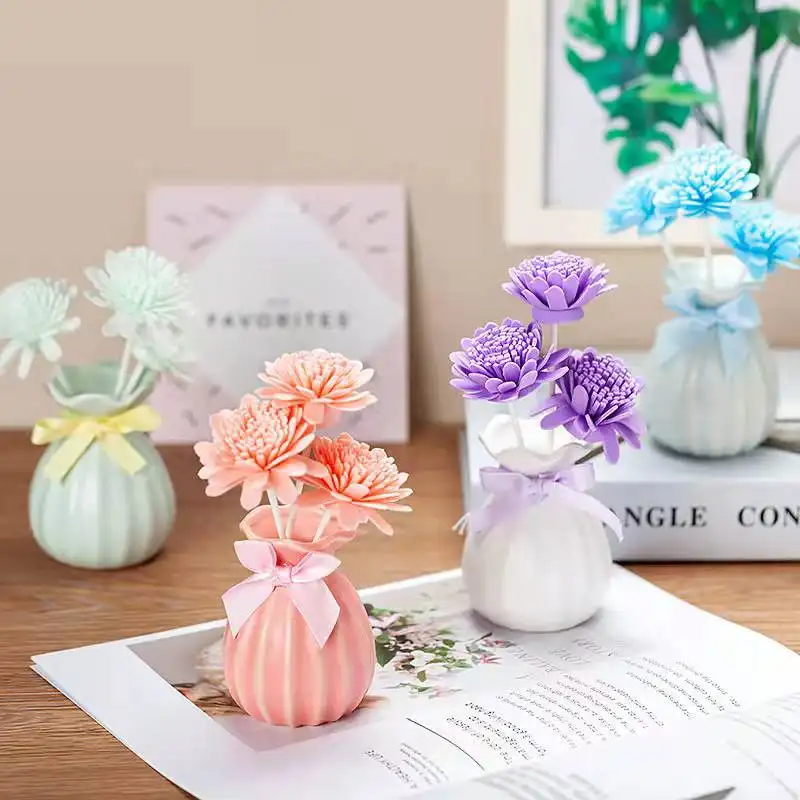 Bunga kering dihiasi rumah hotel dalam ruangan bertindak panjang segar udara aromaterapi minyak esensial parfum reed diffuser set