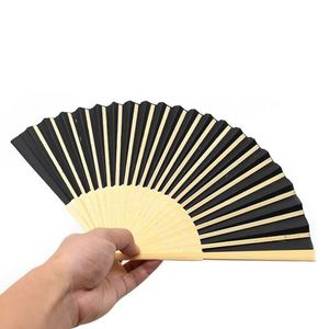 Wholesale Black Blank <b>Paper</b> Folding Fan DIY Painting Bamboo Hand Fan With Custom LOGO - Product Image 5
