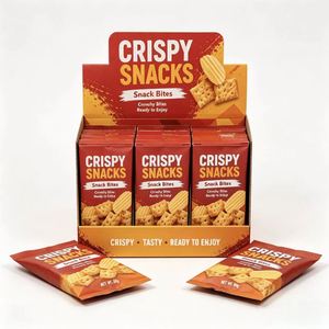 Crispy Snacks Snack Bites Eco-Friendly 50g Pack Ready Enjoy Four-Color Printed Recyclable Paperboard <b>Box</b> Self Erecting <b>Display</b> - Product Image 1