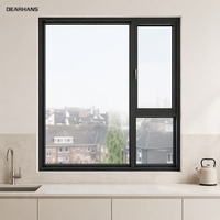 Fenêtre à battant latéral minimaliste en aluminium, finition personnalisée, verre isolant, solution de projet pour fenêtre à battant en aluminium, support technique
