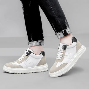 Chaussures décontractées pour hommes de haute qualité, rehaussantes, confortables, en cuir véritable, légères, pour la marche, à semelle épaisse, style sport - Product Image 3