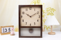 Jam Dinding Gantung Desain Sederhana Modern Bahan Kayu Quartz Satu Sisi untuk Ruang Tamu