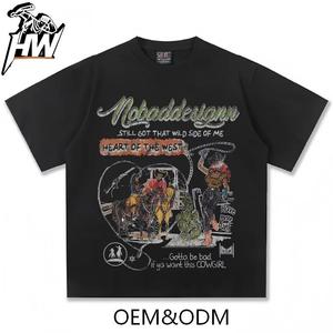 T-shirt <span class=keywords><strong>Uomo</strong></span> Estivo 2025 Vintage in Cotone Puro con Illustrazione, Lavaggio Stone Washed, Stampa Diretta, Manica Corta, Grammatura Pesante - Product Image 3