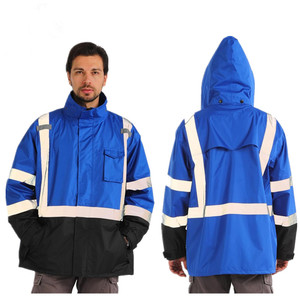 <span class=keywords><strong>Workwell</strong></span> Herren Anpassbare Logo Hochsichtbare Gelbe Reflektierende Polyester ANSI Klasse 1 Bauarbeiterjacke Wasserdicht - Product Image 2
