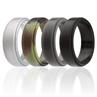 Bague de sport en silicone avec logo personnalisé, ajustement confortable, bague de mariage en caoutchouc souple, idéale pour les activités sportives en extérieur