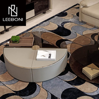 Mobilier italien haut de gamme Table à thé élégante en verre Table basse ronde de style simple