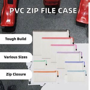 Pochette Organisateur Transparente en PVC à Fermeture Éclair pour Documents, Formats B5, B4, A3, A4, A5, A6 – Sacs de Rangement pour Classeurs et Boîtes - Product Image 2