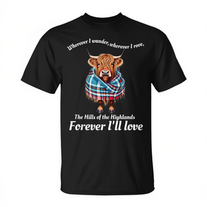 Camiseta Highland Cow Scottish Ancestry, unisex, para adultos, cuello redondo, manga corta, impresión digital, reuniones familiares, fiesta - Product Image 2