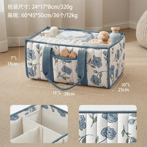 Bolsa de Pañales de Gran Capacidad de Poliéster para <span class=keywords><strong>Maternidad</strong></span>, con Estampado Floral, Impermeable, Duradera, Plegable, <span class=keywords><strong>Cesta</strong></span> de Almacenamiento para Artículos de Bebé - Product Image 3