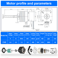 Kit de moteur pas à pas hybride RB NEMA17 avec freins, moteur pas à pas à couple élevé, moteur automatique pour drone 12V 0,45 N.m