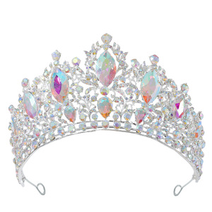 Nuevo diseño colorido Rhinestone aleación nupcial pelo corona reina desfile fiesta <span class=keywords><strong>boda</strong></span> Tiara corona <span class=keywords><strong>para</strong></span> mujer - Product Image 5