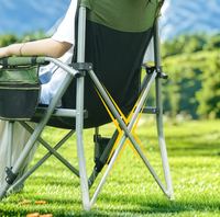 Chaise pliante confortable pour camping en plein air, structure en acier, tissu Oxford, ultra-légère, portable, sans assemblage, vente en gros