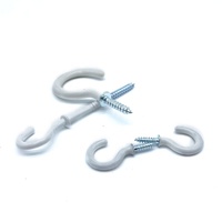 Crochets à vis en acier au carbone avec revêtement PVC blanc pour suspension murale et plafond