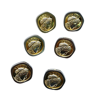 Bouton de blazer en laiton doré gaufré, bouton-pression uni à coudre pour costume ou manteau pour homme, boutons de manteau en métal doré pour la couture