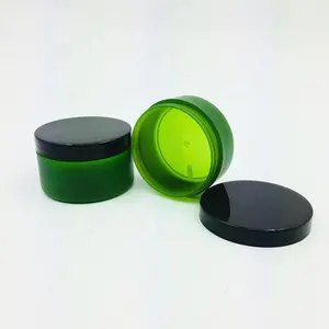 RUIPACK来样定做空150/250毫升圆形磨砂绿色塑料宠物奶油罐黑色盖子制造商/批发