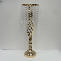 Vases à fleurs de mariage modernes de luxe en cristal doré de haute qualité, supports de décoration de table, centres de table élégants pour fêtes et événements à domicile