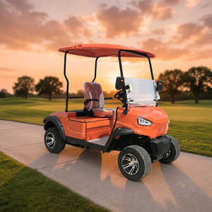 Voiturette de golf orange vif pour un seul conducteur, design léger et compact, utilisation facile, véhicule de loisirs écologique pour petits sites touristiques - Product Image 1