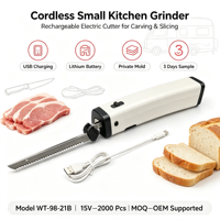 Couteau à découper électrique sans fil rechargeable certifié ETL GS, logo personnalisé, coupe-aliments rechargeable pour la découpe de pain et de viande à domicile