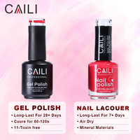 Ensemble de vernis à ongles et de gel 2 en 1, personnalisation du logo du flacon, conception de l'emballage, service OEM complet, couleurs de gel assorties, vernis à ongles