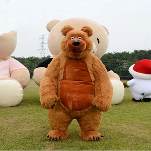 कवक inflatable furry pluser भूरे भालू की शुभंकर पोशाक के लिए टिकाऊ लुभावनी आरामदायक - Product Image 2