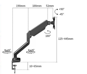 Hot Selling Single Gas Spring <strong>Monitor</strong> <strong>Arm</strong> 13-32&quot; Screen Height Adjustable <strong>Computer</strong> Desk <strong>Monitor</strong> Stand 90 Degree - Product Image 3