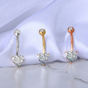 टोपोश फ्लावर हार्ट बेली बटन रिंग बॉडी पियर्सिंग ज्वेलरी गोल्ड नेवल 14K सॉलिड गोल्ड प्लेटेड विंटेज इयररिंग्स येलो गोल्ड लिप्स - Product Image 3