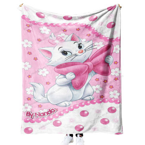 Manta de Franela Jacquard con Estampado de Gatos Retro de Dibujos Animados, Personalizada, de Alta Calidad, Ecológica, Súper Suave, para Todas las Estaciones - Product Image 4