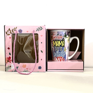 Tasse en céramique pour la Fête des Mères, coffret cadeau, impression 'Mama' <span class=keywords><strong>espagnole</strong></span>, tasse à café latte, emballage fenêtré, vente en gros, unité de base - Product Image 4