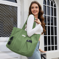 Sac de courses réutilisable, sacs à main de luxe pour femmes, grand sac fourre-tout en toile pour femmes, sac polyvalent avec poches et compartiment pour ordinateur portable