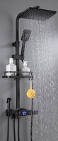 Ensemble de douche IProSan noir, robinet à température constante tout en cuivre, ensemble de douche domestique