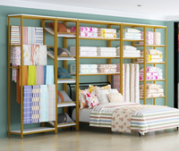 Présentoir de literie fait maison, couleur or, 1 pièce, magasin de meubles, écharpe et drap de lit, support de rangement pour housse de couette et oreiller
