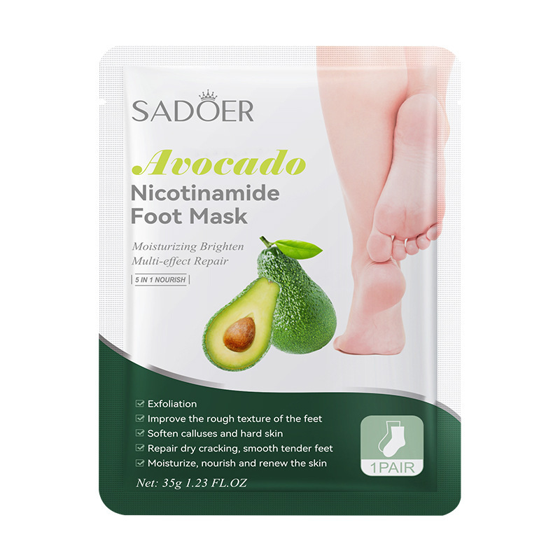 SADOER Avocado Niacinamide Moisturizing Foot Mask Nourishing Foot Care Foot Mask Exfoliating Foot Mask 35g 2