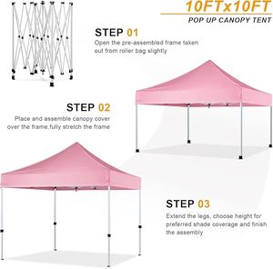 Carpa Plegable Impermeable con Protección UV para Exteriores, Gazebo Automático de 3x3 Metros, Fabricante de Carpas para Camping - Product Image 5