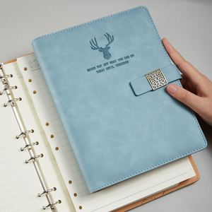 Carnet de notes A6 portable de haute qualité en cuir PU, format mini, couverture rigide, avec logo personnalisé, impression UV, reliure cousue, pour le bureau - Product Image 4