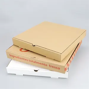 थोक कस्टम डिज़ाइन पिज़्ज़ा बॉक्स फ़ैक्टरी आपूर्ति टेकअवे नालीदार बोर्ड पिज़्ज़ा बॉक्स