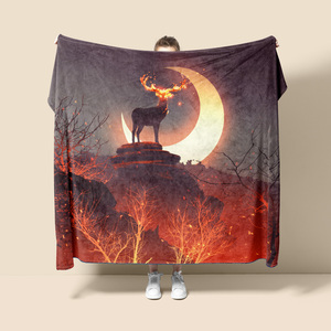 Bán buôn 2024 thiết kế mới nhà Deco Polyester flannel vải tùy chỉnh in tấm thảm chăn - Product Image 4