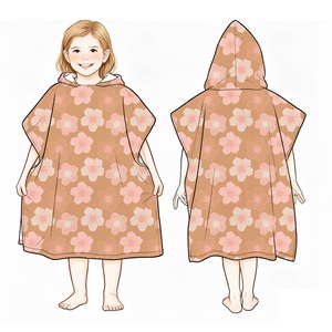 Custom Hooded <strong>Swim</strong> Cover up <strong>Children</strong> Lightweight Soft Microfiber Fabric Quick Dry Beach Hoodie <strong>Towels</strong> - Product Image 2