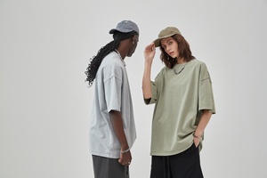 Crew Neck Heavyweight T-<b>shirt</b> Oversized Tshirt Cropped Boxy <b>Men</b> t <b>Shirt</b> for <b>Men</b> Oversized Tshirts - Product Image 3