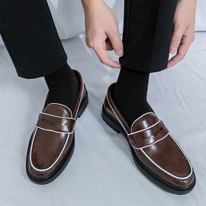 Mocasines de Cuero Genuino para Hombre con Logotipo Personalizado, a la Moda, Elegantes, Planos, Cómodos, con Soporte de Arco y Aumento de Altura, Ideales para Bodas - Product Image 5