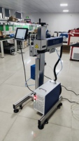 Mesin Penanda Printer Laser Serat Terbang Dua Baris untuk Kabel dan Kabel Pipa Air PVC HDPE