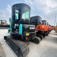 Excavatrice sur chenilles Kobelco d'occasion SK55, moteur Yanmar de haute qualité, pompe PLC - 5,5 tonnes de puissance de creusement élevée, modèle 2020, pelle rétractable