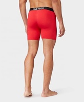 HAGO OEM ODM Boxers Rouges pour Hommes, Lot de 4, Sous-vêtements Actifs en Maille Respirante, Séchage Rapide, Performance, Modal, Micro-Slip avec Poche