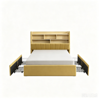 Ensemble de meubles de chambre à coucher de style européen 2026 : Lit king-size de luxe, lit king-size moderne avec tête de lit capitonnée