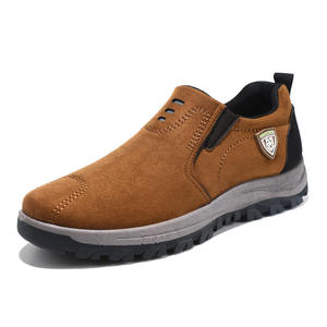 Zapatillas deportivas casuales de cuero de caña baja para hombre al por mayor de fábrica con forro de malla de ante, estilo para caminar - Product Image 1