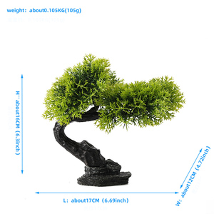 Décoration de paysage d'aquarium de <span class=keywords><strong>chanson</strong></span> de bienvenue simulée Ornement d'herbe d'<span class=keywords><strong>eau</strong></span> en forme d'arbre artificiel - Product Image 5