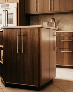 Vermonhouzz Modern Furniture Luxury Brown Customized Wood Melamine Kitchen Cabinets Set With <strong>Sink</strong> Modural Kitchen <strong>Cupboard</strong> - Product Image 5