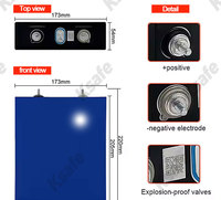 Sel Baterai Penyimpanan Grade A Lishen LiFePO4 Prismatic 3.2V 272Ah 202Ah 76Ah 40Ah Lebih dari 6000 Siklus Sistem Tenaga Surya Sepeda Motor