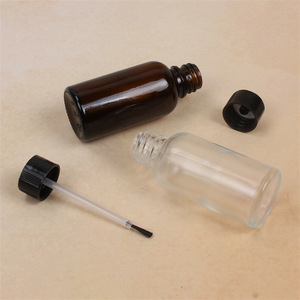 Botella de Vidrio Cilíndrica de Color Blanco para Aceite Esencial, Esmalte de Uñas y Ungüento con Aplicador de Pincel - Product Image 1
